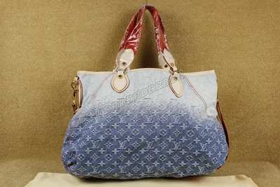 discount louis vuitton handbags monogram denim m40411 blue wholesale