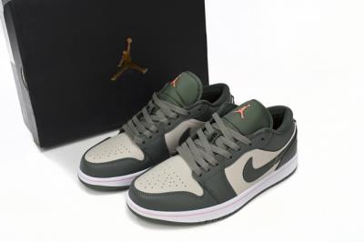 wholesale quality air jordan 1 low bean paste green