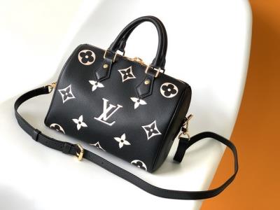 wholesale quality louis vuitton white speedy bandoulière 25 m58947 black