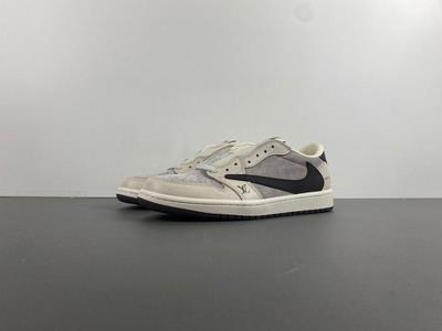 wholesale quality travis scott x air jordan 1 low og  beige gray black