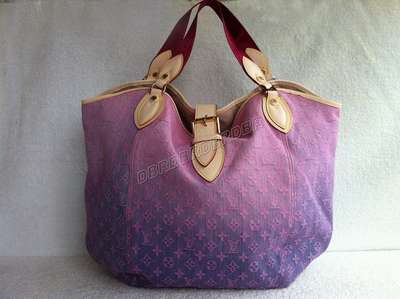 Discount Louis Vuitton Handbags Monogram Denim M40415 pink blue Wholesale