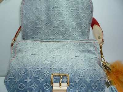 discount louis vuitton handbags monogram denim m40416 blue wholesale