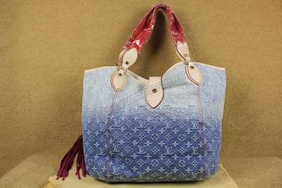 discount louis vuitton handbags monogram denim m40414 blue wholesale