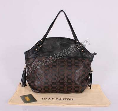 Discount Louis Vuitton Handbags Leather M95018 black/gray Wholesale