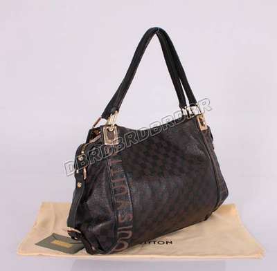 discount louis vuitton handbags leather m96698 black/gray wholesale