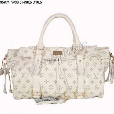 Discount Louis Vuitton Handbags Leather 95874 beige white Wholesale