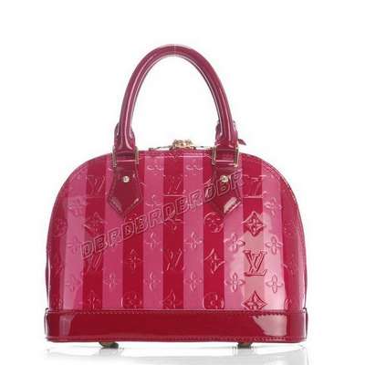 discount louis vuitton handbags monogram vernis m91606 red/pink stripped wholesale