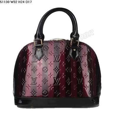 Discount Louis Vuitton Handbags Monogram Vernis 51130 coffee stripped Wholesale