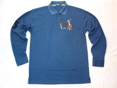 Ralph Lauren men Polo shirt-long sleeve-blue No.345