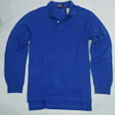 Ralph Lauren long sleeve men polo shirt-blue-small pony No. 166