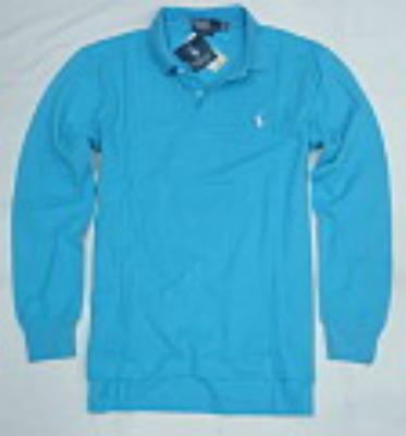 Ralph Lauren long sleeve men polo shirt-blue-small pony No. 178