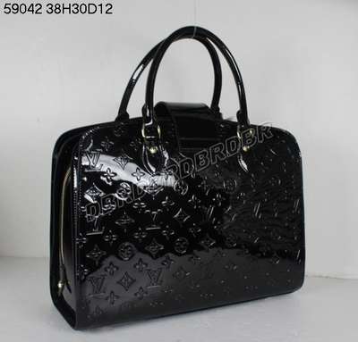 discount louis vuitton handbags monogram vernis m59042 black/gray wholesale